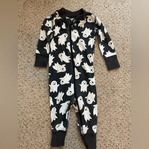 Hanna Andersson Black and White Ghost Print Kids Pajamas